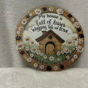 Dog Lovers Decorative Diamond Art Wall Plaque/Sun Catcher Finished Product